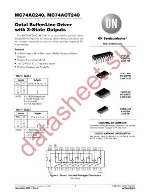 MC74ACT240DWG datasheet  